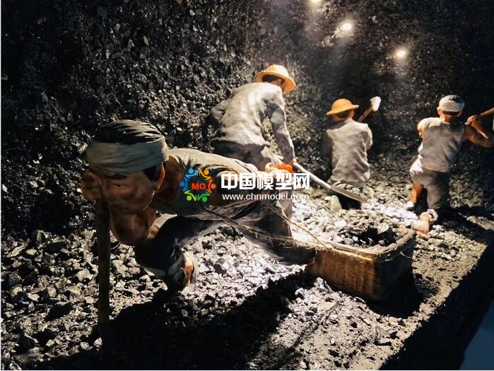 采煤工人微縮場景沙盤模型