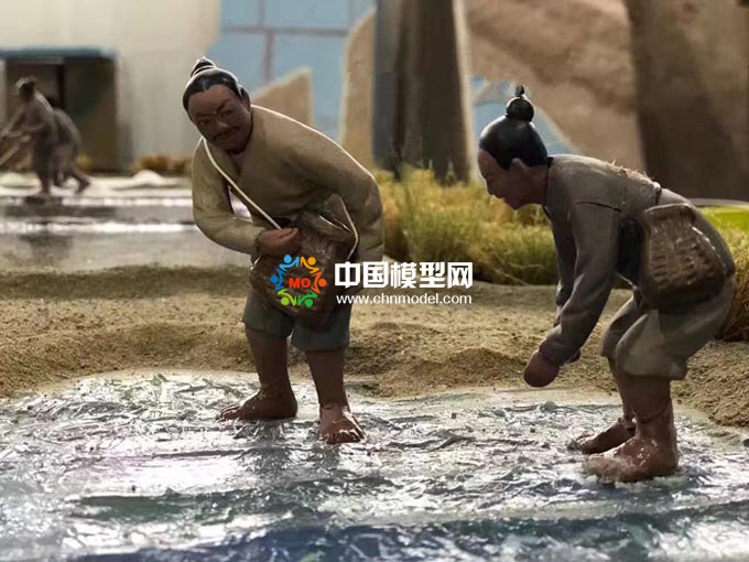 古法制鹽微縮場景沙盤模型