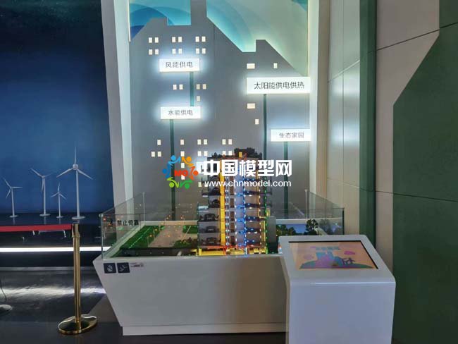 風(fēng)能供電，太陽(yáng)能供電供熱沙盤(pán)模型