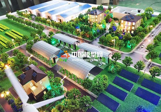 光伏電站應(yīng)用場景沙盤模型，太陽能光伏屋頂發(fā)電沙盤模型