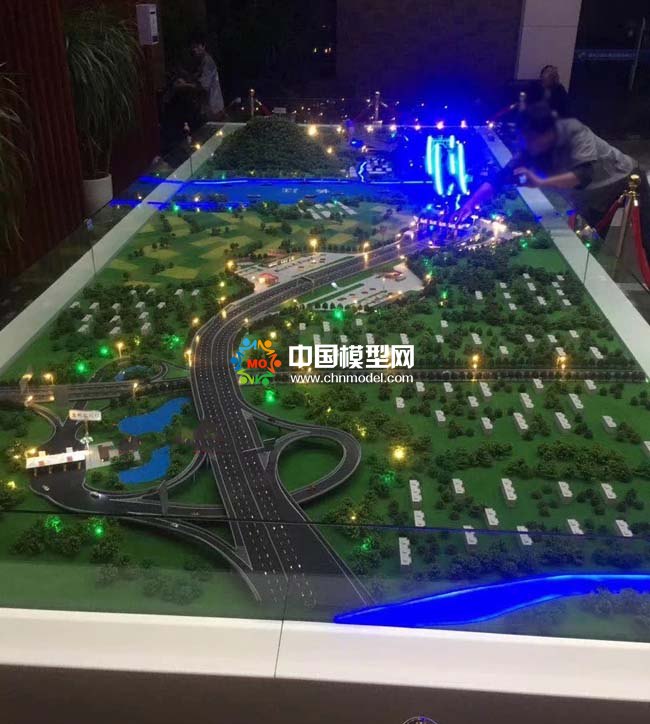高速公路沙盤，橋梁隧道沙盤模型