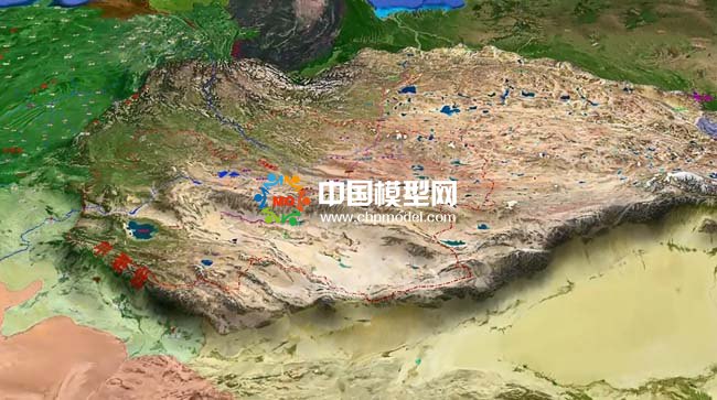 青藏高原地形地貌沙盤模型