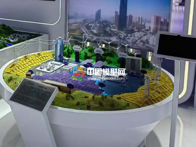 電沙成金沙漠能源生態(tài)圈沙盤(pán)模型