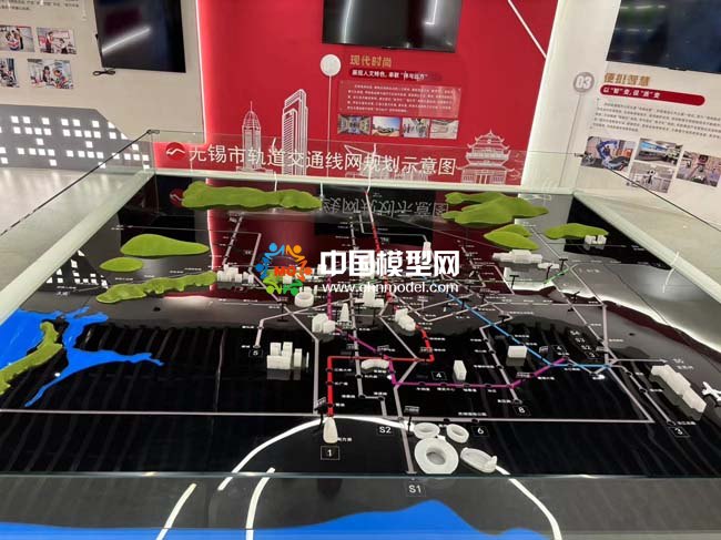 城市軌道交通線網(wǎng)規(guī)劃示意沙盤(pán)模型